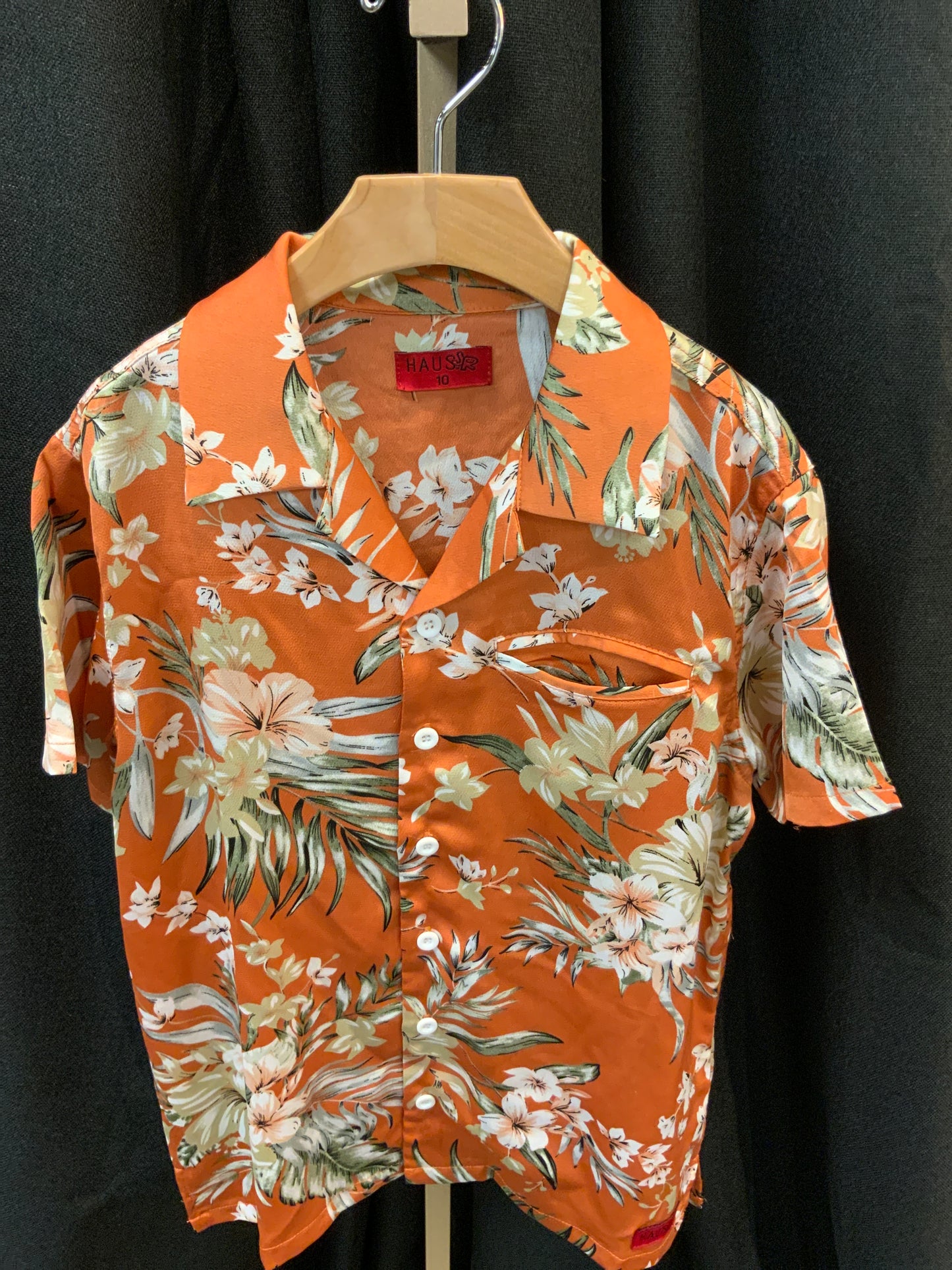 Haus of Jr Orange Tropic Button Up