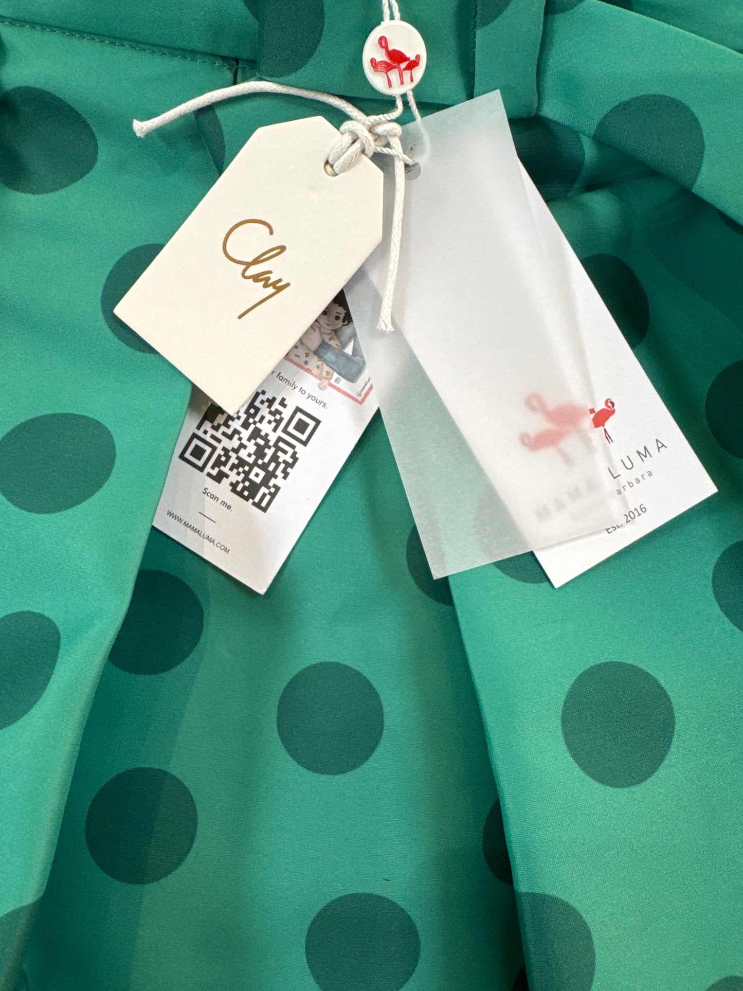 MaMa Luma Green Polkadot skirt