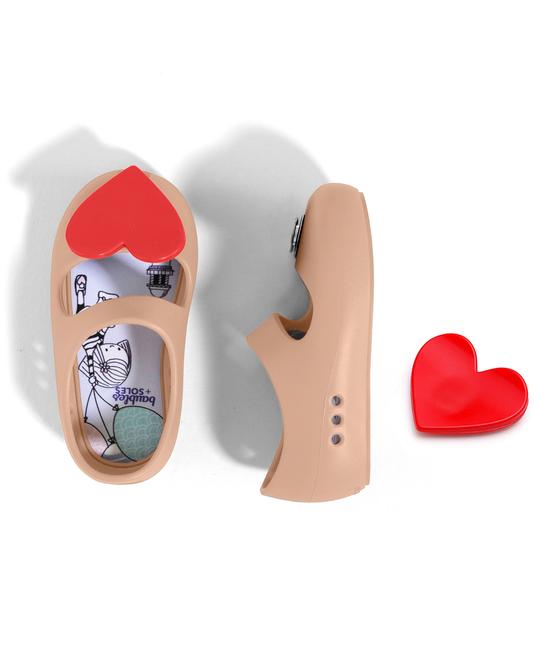 Baubles & Soles Kaia Sand with Red Hearts