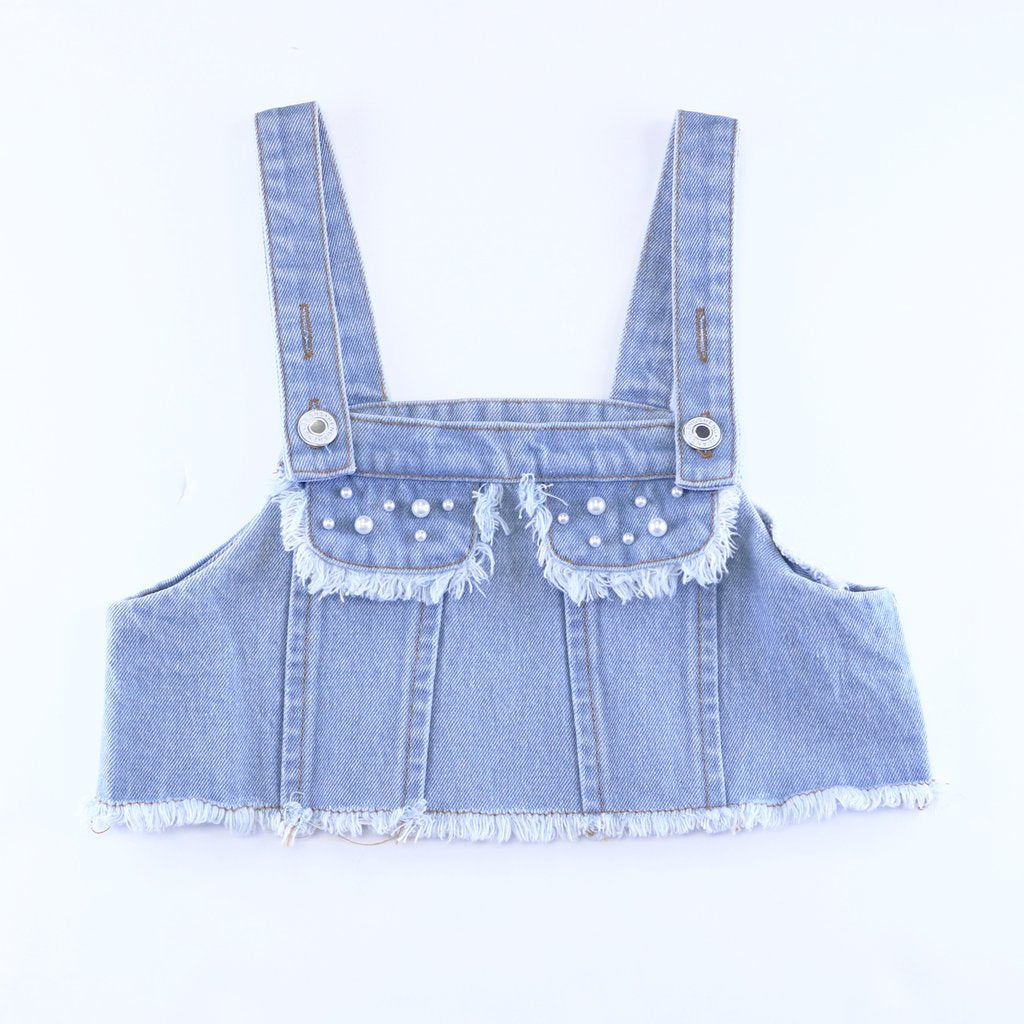 DOE Studded Pearl Denim Vest