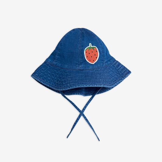 Mini Rodini denim strawberry sun hat