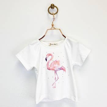 DOE Flamingo Tee w/ Rhinestones