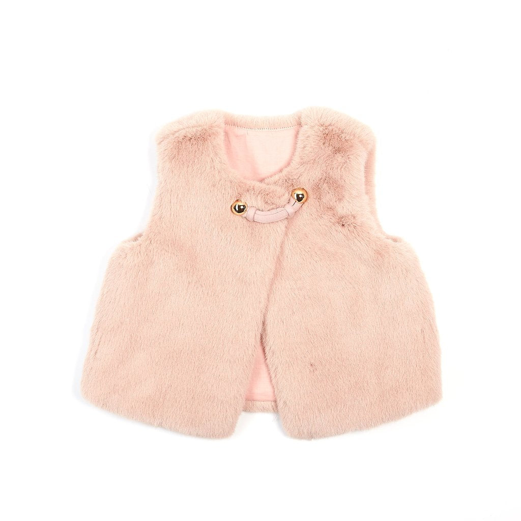 VEST FUR BLUSH DOE