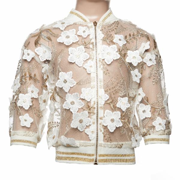 LACE FLORAL BOMBER JACKET DOE