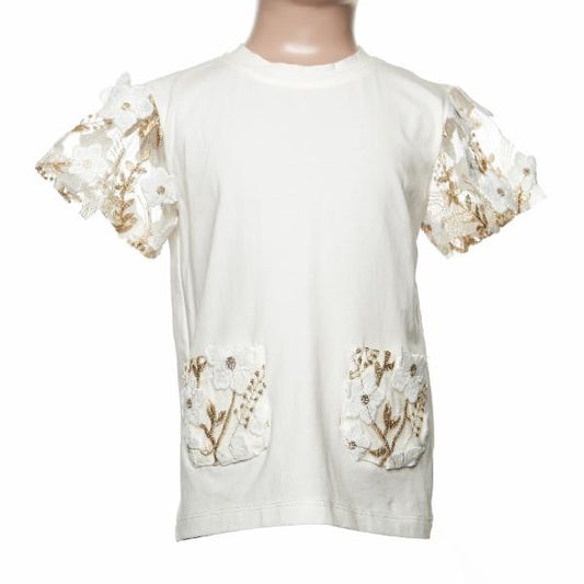 DOE LACE FLORAL POCKET TEE