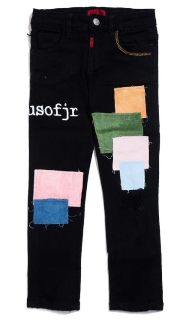 Haus of Jr Patchwork Black Denim