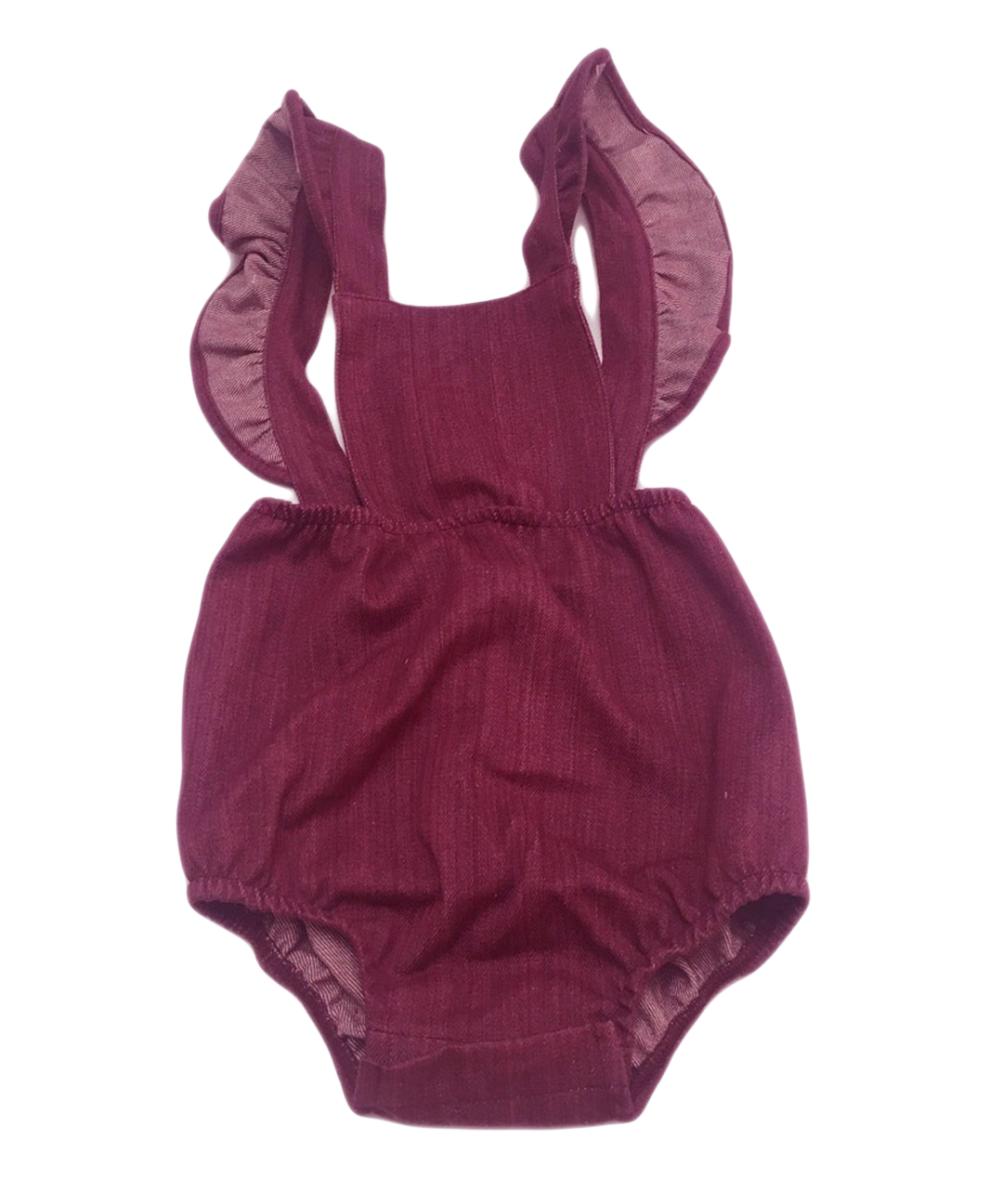 MAROON RUFFLE ROMPER NOAH