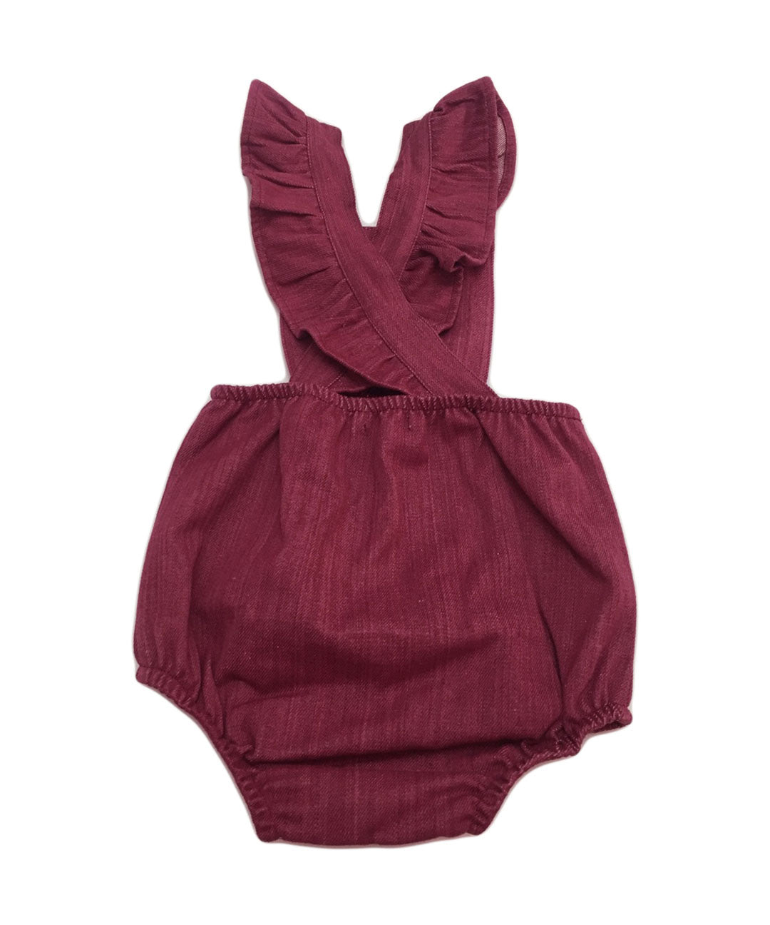 MAROON RUFFLE ROMPER NOAH