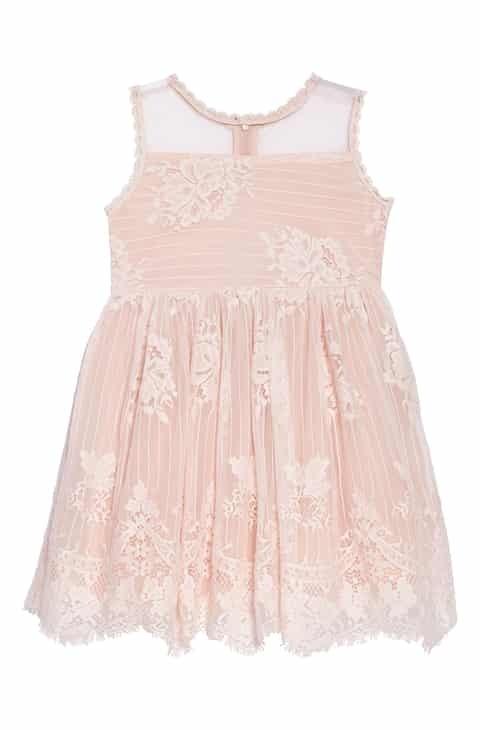 PINK FLOWER LACE DRESS DOE