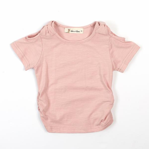 BLUSH BOW ACCENT TEE DOE