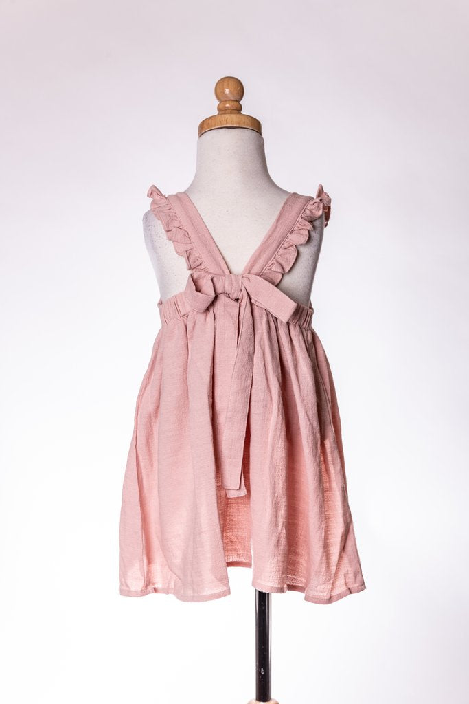 DEEP BLUSH TIE DRESS ML