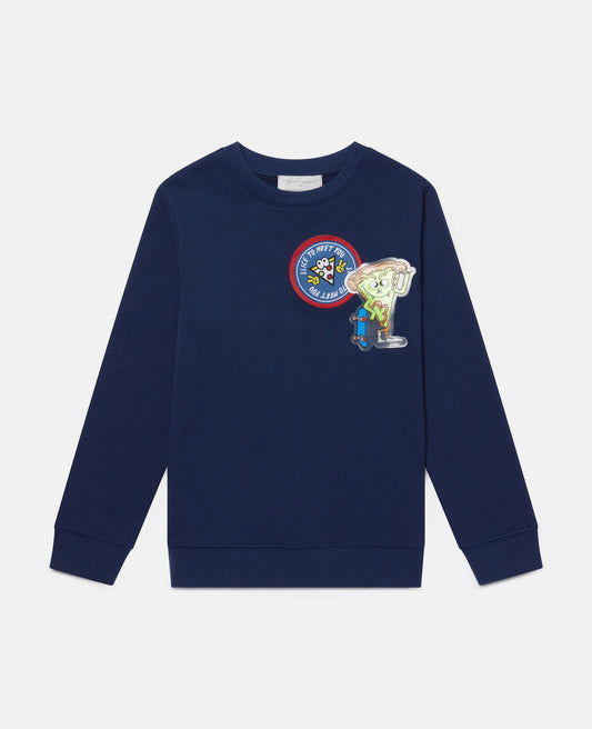 Stella McCartney Navy Pizza Badge Sweatshirt