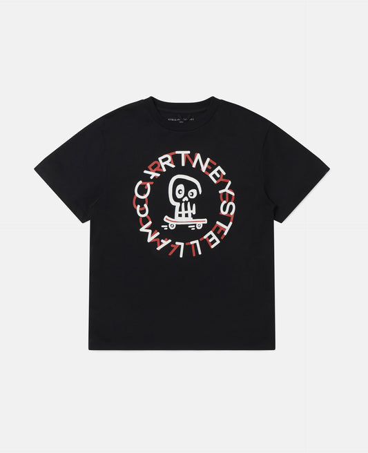 Stella McCartney Black Skull Logo Tee