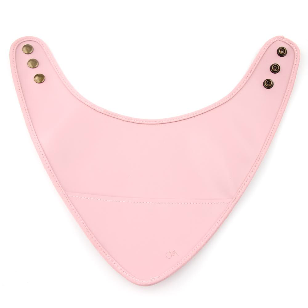 Pink Leather Bib With Pocket