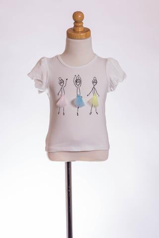 WHITE BALLERINA TEE ML