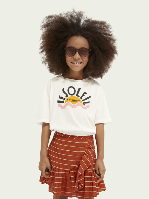 Scotch & Soda Graphic Offwhite Organic Boxy Fit Tee