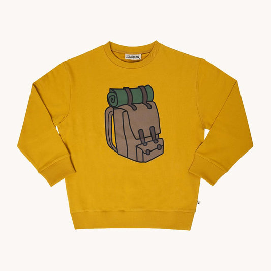 CarlQ Yellow Backpack Sweater w/ Print